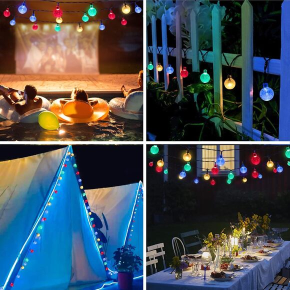 Suddus Solar String Lights 2 Pack 60 LED Multicolor Waterproof Outdoor Patio - Picture 4 of 12